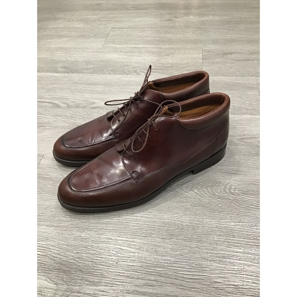Mezlan Enzo Brown Leather Chukka‎ Boots Men's 13 Apron Toe Lace Up Dress Shoes